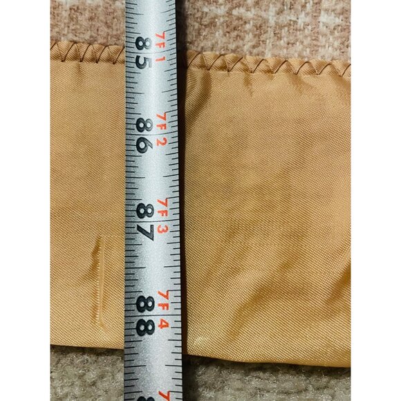 Faribo Wool Satin Vintage Beige Checkered Blanket 88.5" Faribault Fluff Loom - Picture 4 of 16